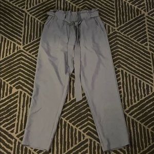 Blue paper bag pants